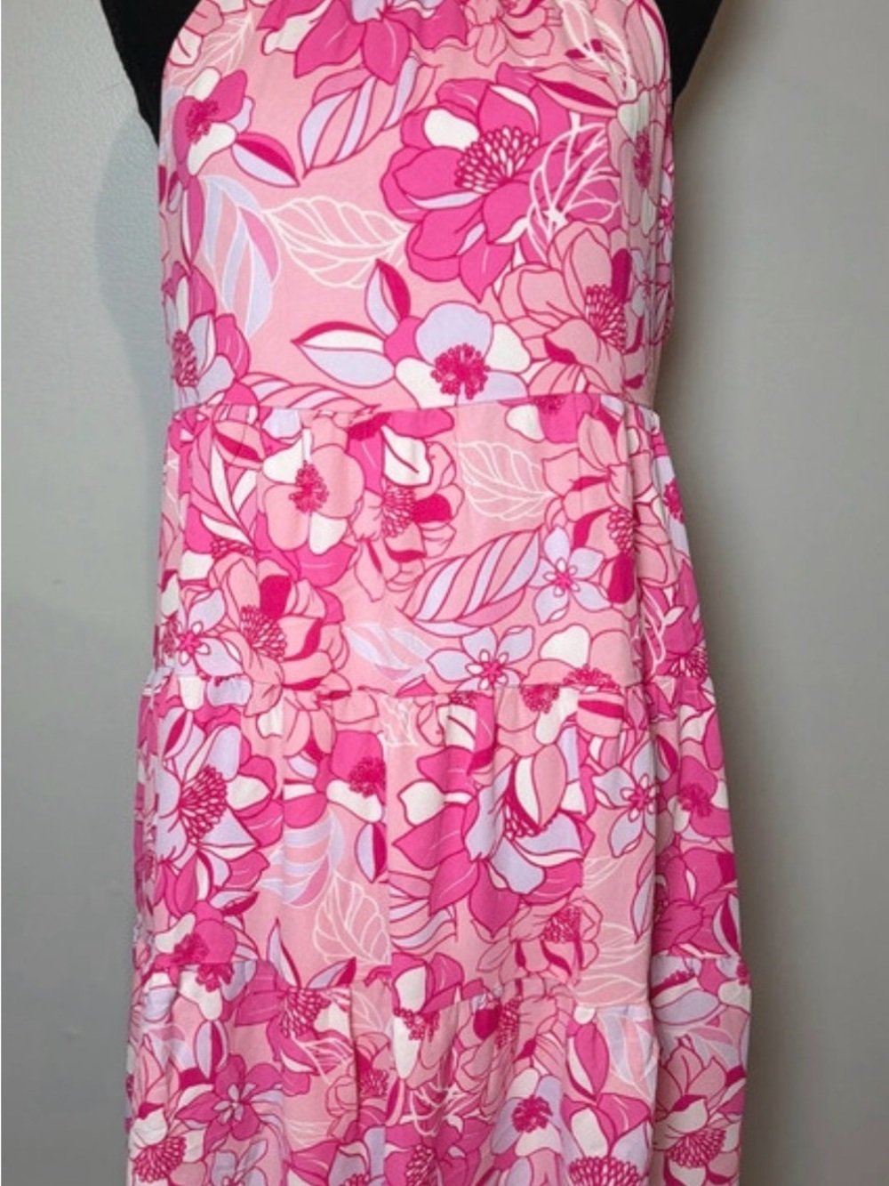 Floral Pink Tiered Mini Dress